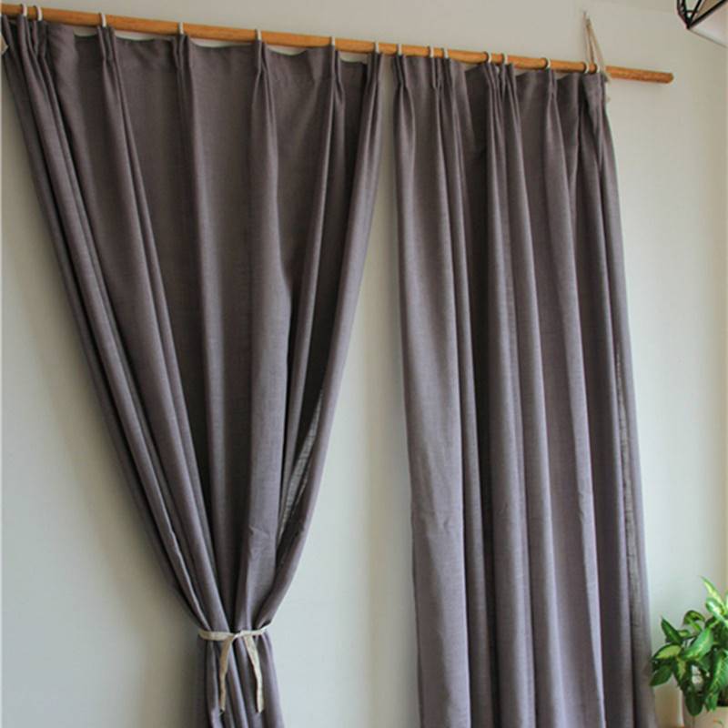 Curtain finished northern European minimalist living room bedroom bedroom sunscreen shading cloth thickened gray linen