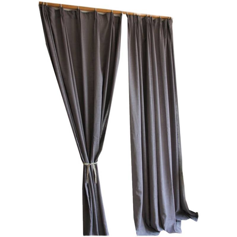 Curtain finished northern European minimalist living room bedroom bedroom sunscreen shading cloth thickened gray linen