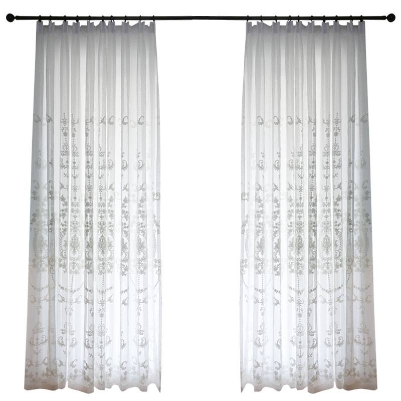 New product cross -border European -style Light luxury living room balcony bedroom retro embroidery curtain cloth screen curtain window screen