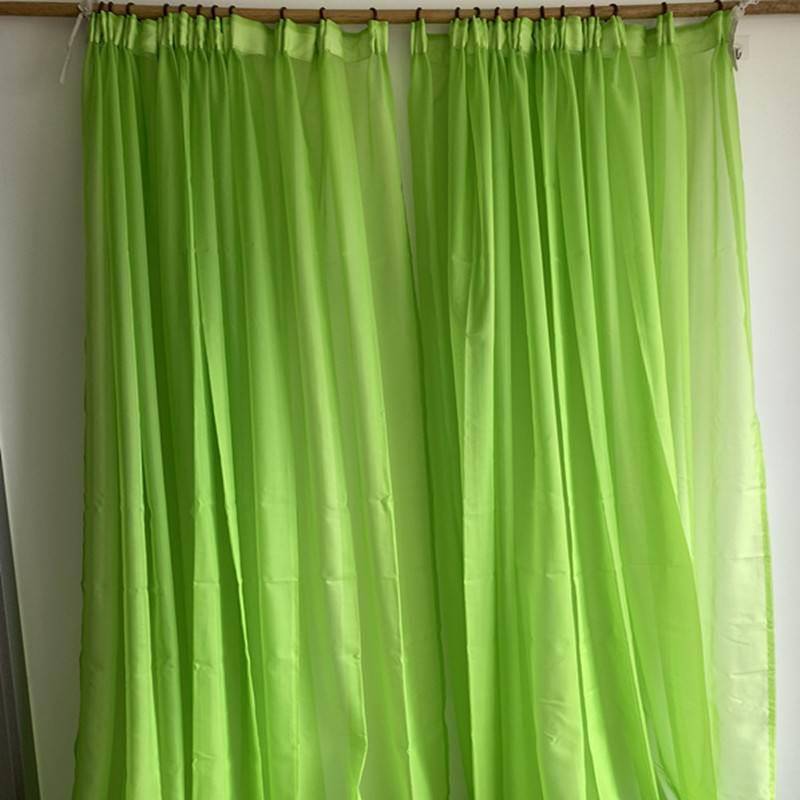 Clear warehouse treatment of green curtains and screens bedroom floor -to -ceiling window Bowl Pure -colored simple bay window studio customization