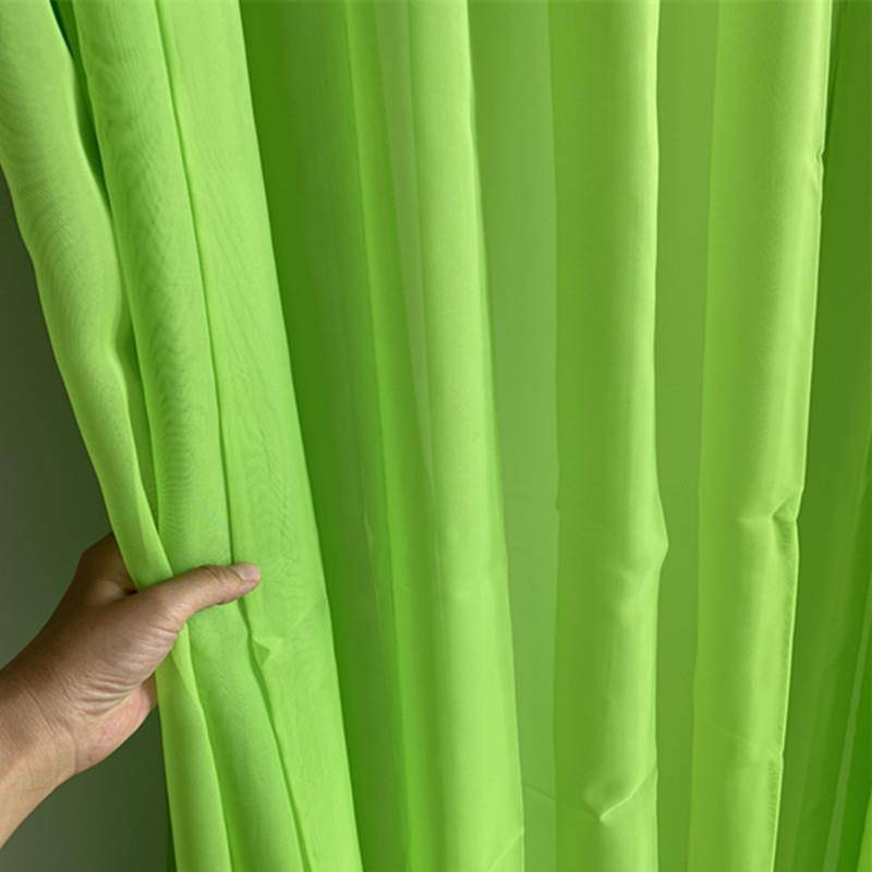 Clear warehouse treatment of green curtains and screens bedroom floor -to -ceiling window Bowl Pure -colored simple bay window studio customization