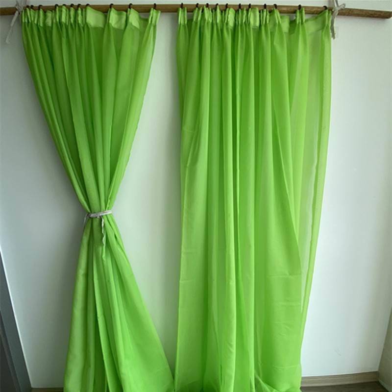 Clear warehouse treatment of green curtains and screens bedroom floor -to -ceiling window Bowl Pure -colored simple bay window studio customization