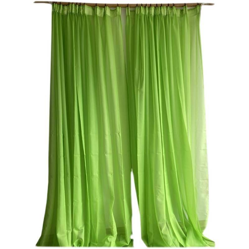 Clear warehouse treatment of green curtains and screens bedroom floor -to -ceiling window Bowl Pure -colored simple bay window studio customization