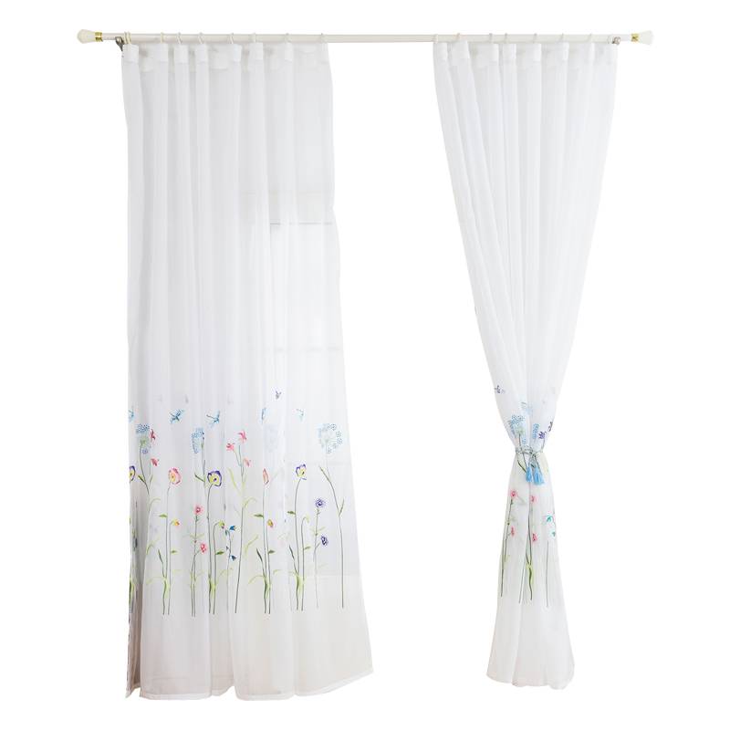 Custom exit curtain screen curtain embroidery embroidery half -shading, bay window finished window screen hook type simple modern
