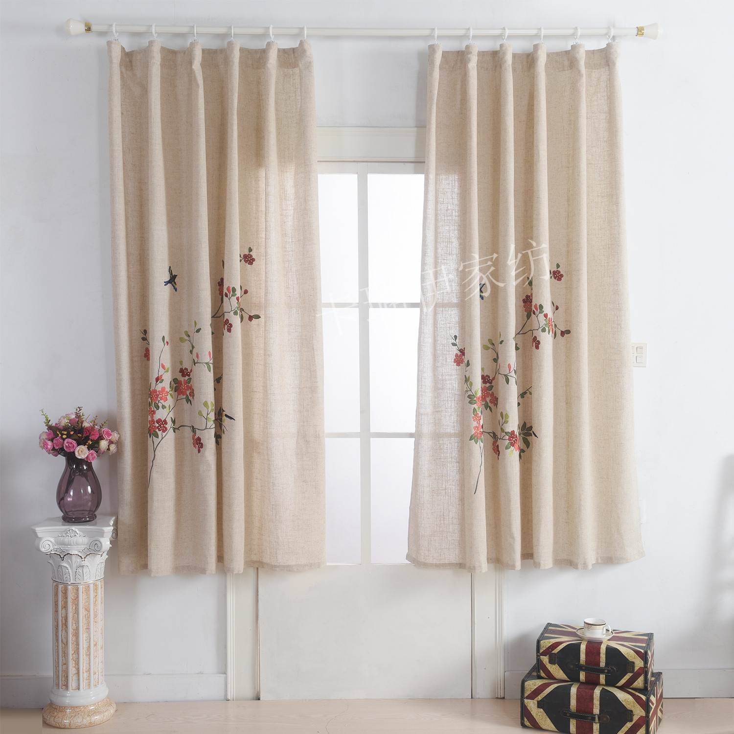 Original Single Clear Warehouse Great Embroidery Embroidery Custom Win -Wing Bay Window Boat Balcony Balcony Overwhelming Products Curtain