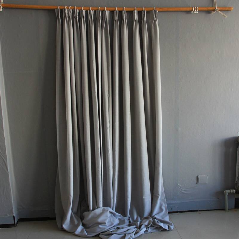 Overnight curtain finished product hemp shading custom rental bedroom living room living room balcony solid color blocked shading