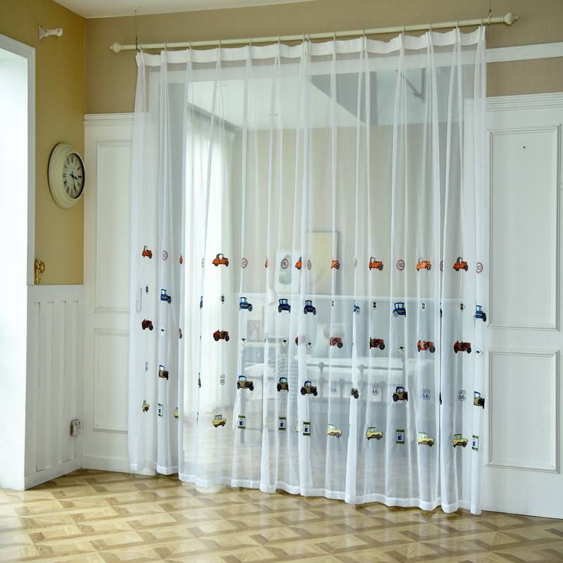 Balcony yarn finished curtain fabric simplicity Modern shading living room bedroom bedroom baying half curtain customized special offer