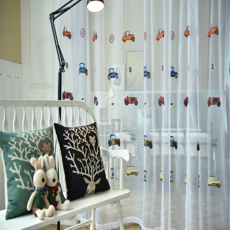 Balcony yarn finished curtain fabric simplicity Modern shading living room bedroom bedroom baying half curtain customized special offer