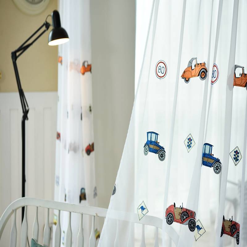 Balcony yarn finished curtain fabric simplicity Modern shading living room bedroom bedroom baying half curtain customized special offer