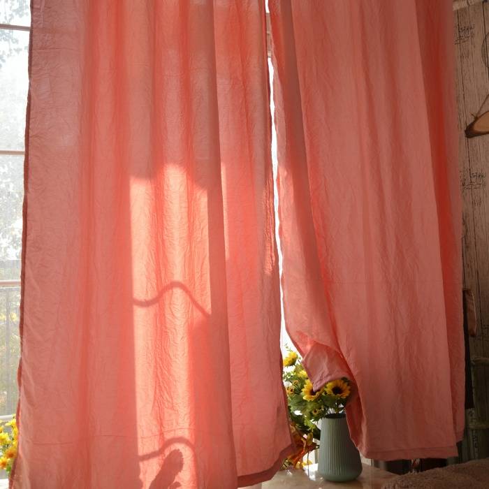 Simple and stylish solid color pressure wrinkle finished curtain