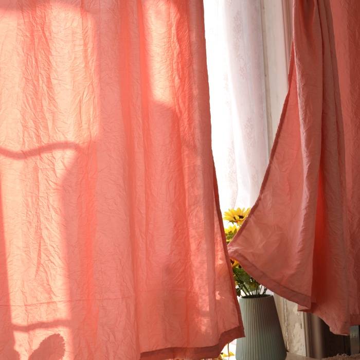 Simple and stylish solid color pressure wrinkle finished curtain