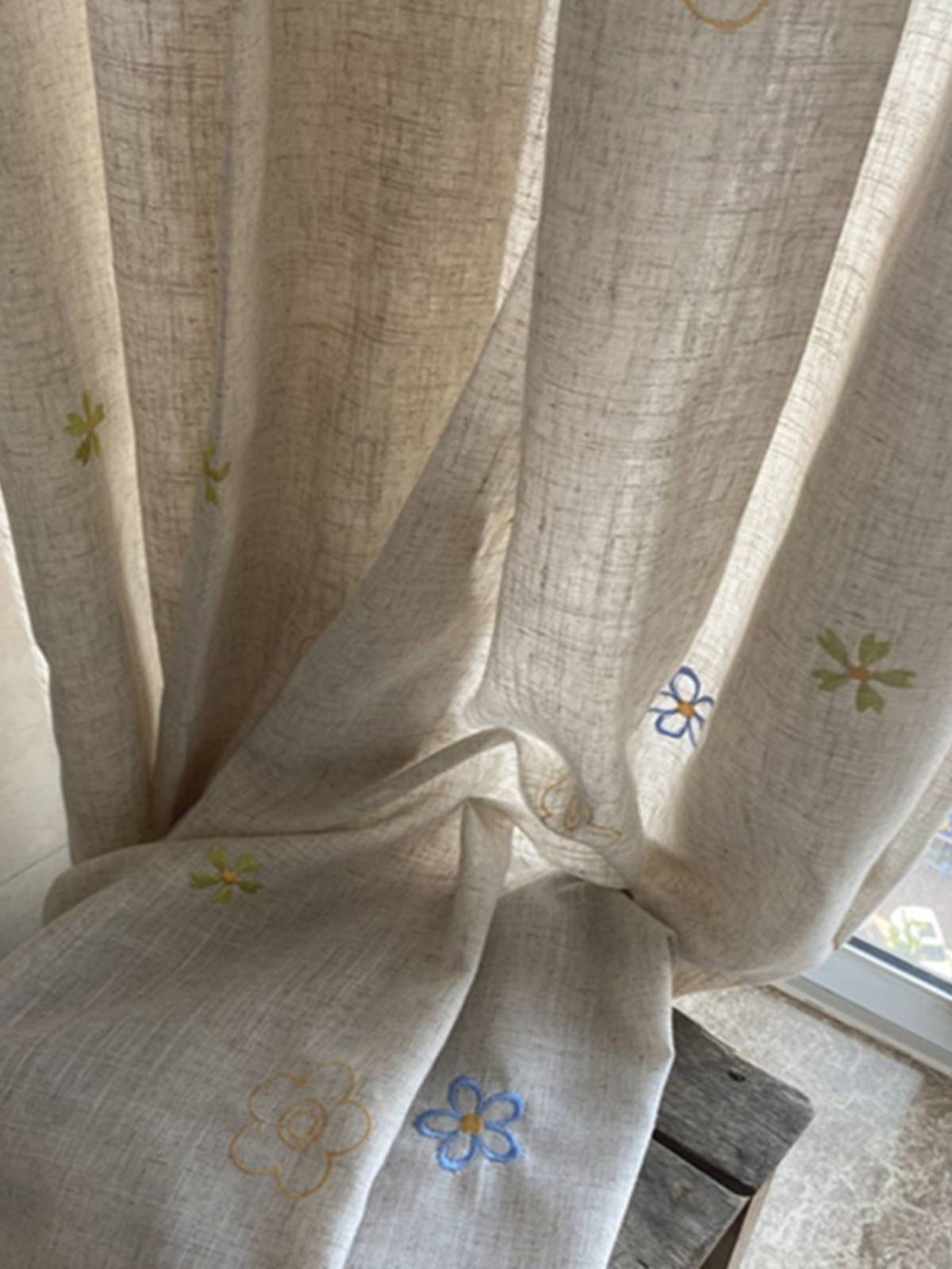Curtain embroidered embroidered curtains simple and modern
