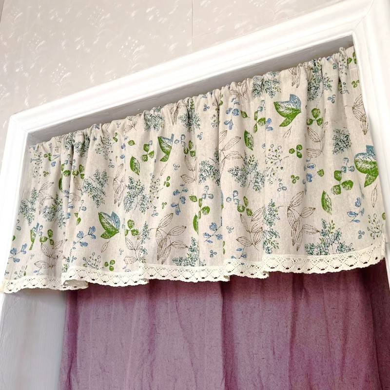 Blocking American rural cotton and linen fabric curtain
