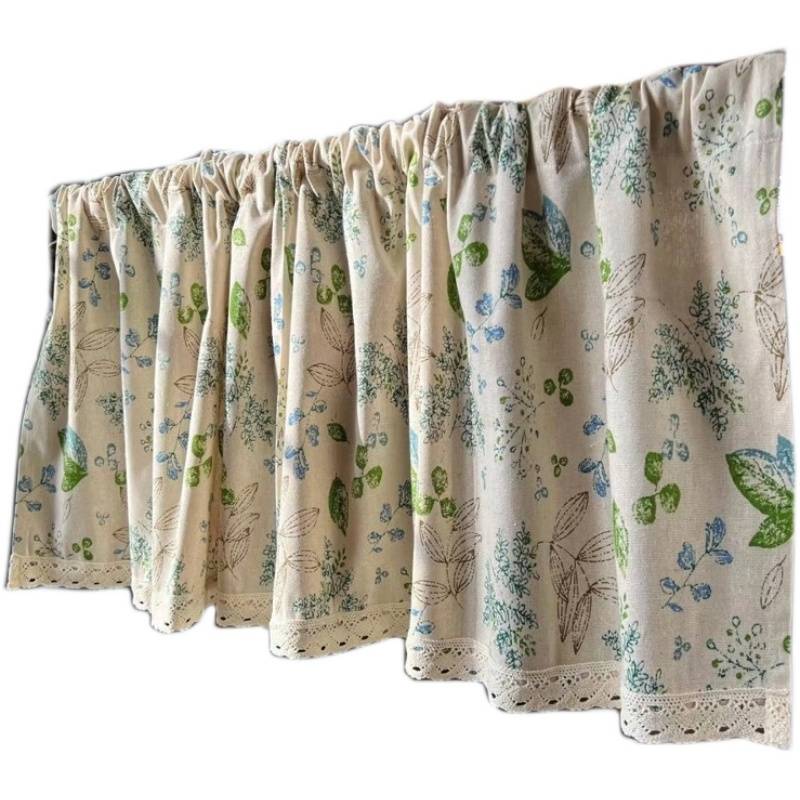Blocking American rural cotton and linen fabric curtain