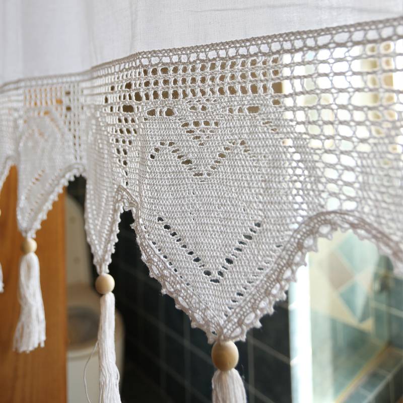 Iris Township Brigade Pure White Cotton Crusher Short Curtain Curtain Curtain American Half Curtain Point Perseverass Coffee Coffee curtain