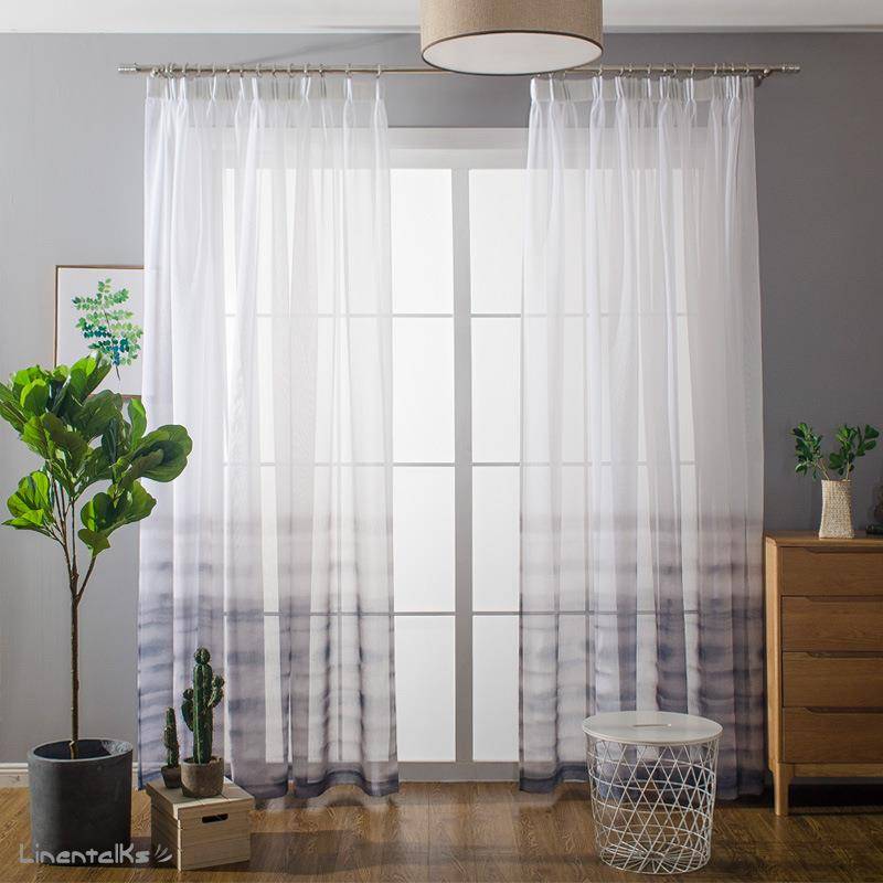 Keqiao manufacturer/Nordic style INS engineering gauze gradient color screen curtain curtain window screen fabric genuine