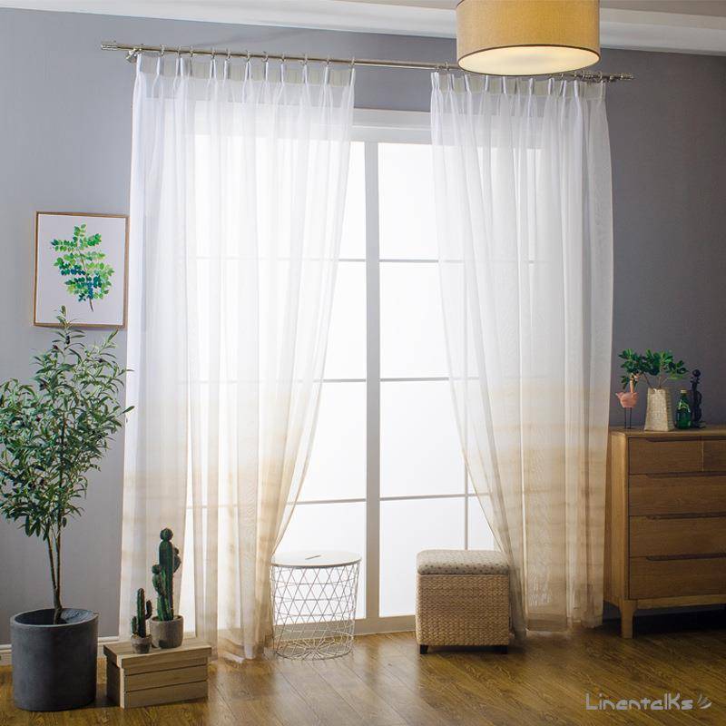 Keqiao manufacturer/Nordic style INS engineering gauze gradient color screen curtain curtain window screen fabric genuine