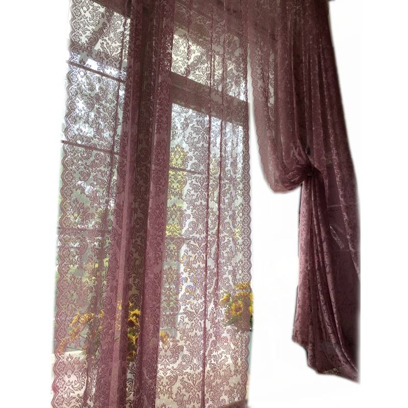 Korean pastoral lace curtain wavy bay window balcony pure color finished beautiful half curtain curtain American -style window screen