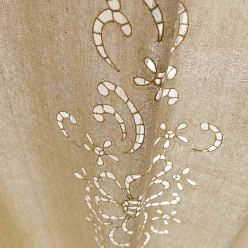 Finished American retro French cotton and linen semi -shading curtain Chinese transmittance in the bedroom living room balcony