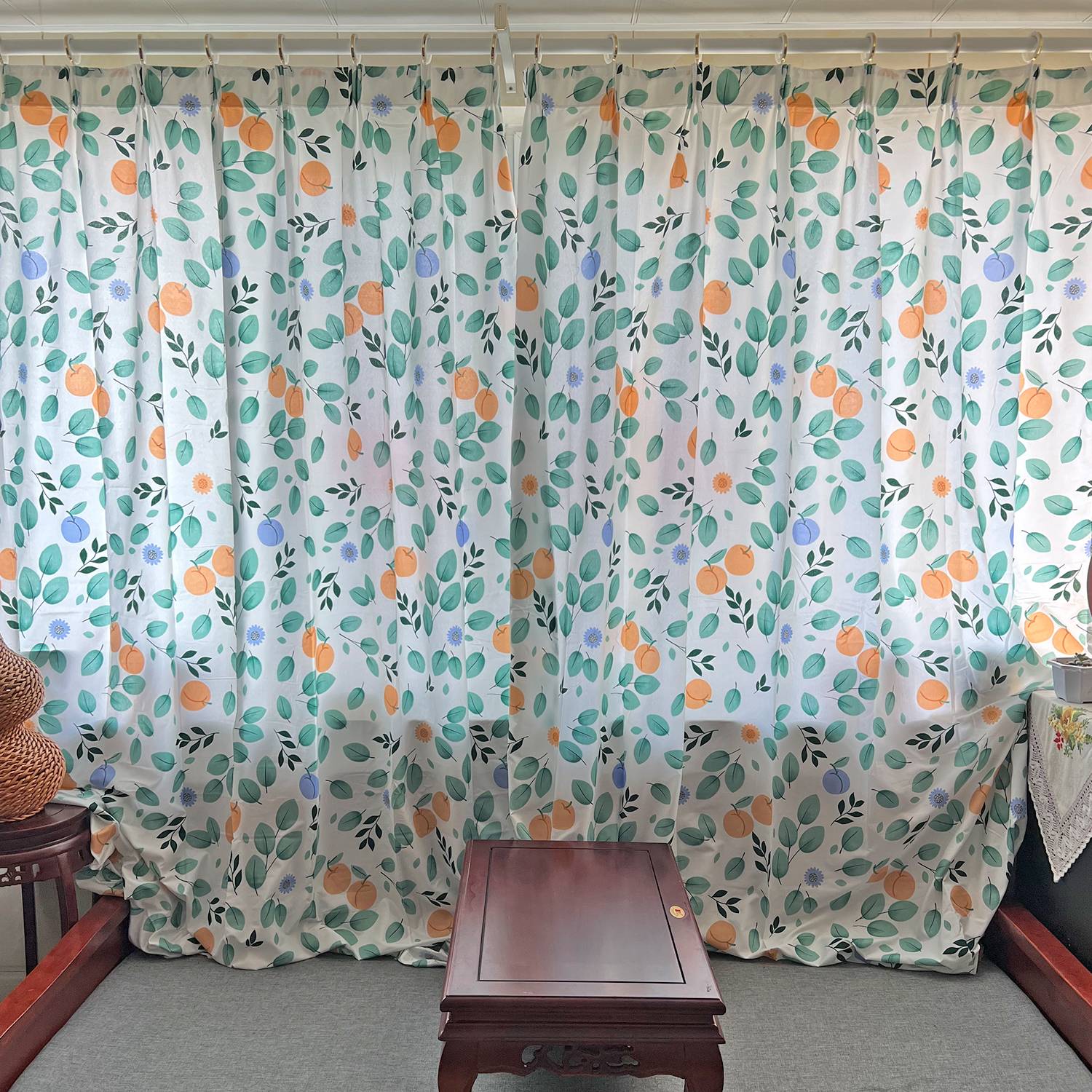 Baying window half -curtain indifferent rural wind curtains