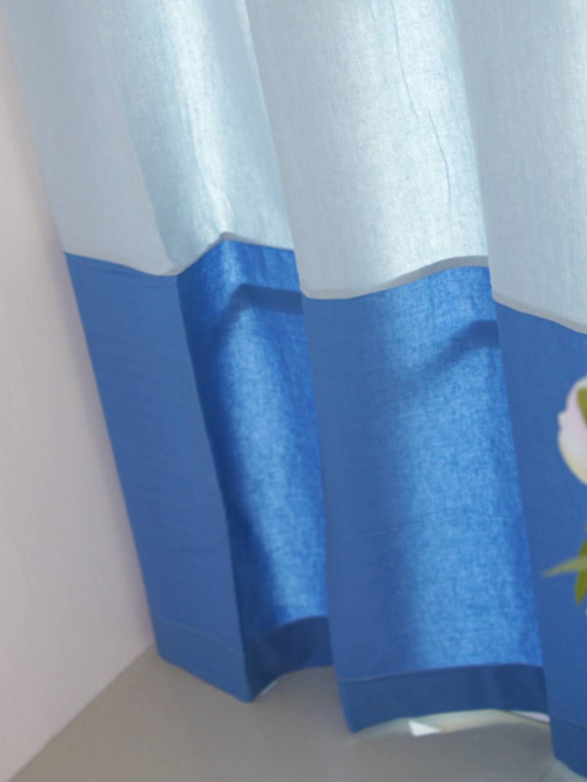 Mediterranean style linen stitching semi -shading curtain