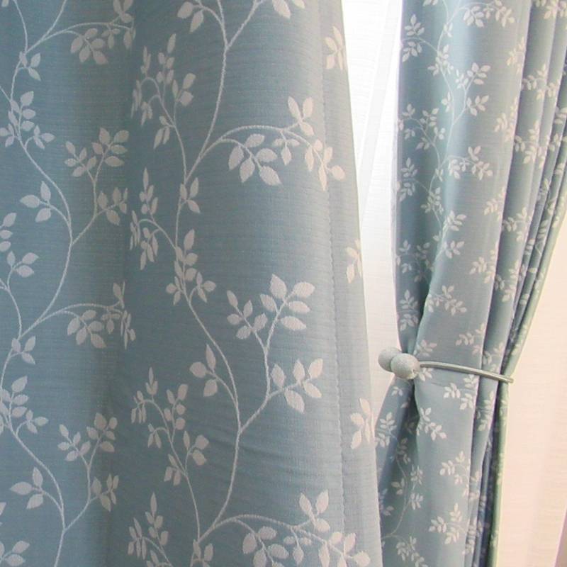 Speed finished curtain blue fresh leaf fabric American thick polyester cotton warming warm windshield export