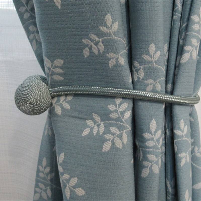 Speed finished curtain blue fresh leaf fabric American thick polyester cotton warming warm windshield export
