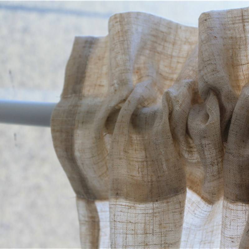 Can customize the linen small curtain rural rural rural short curtain balcony semi -curtain door curtain separation from punching