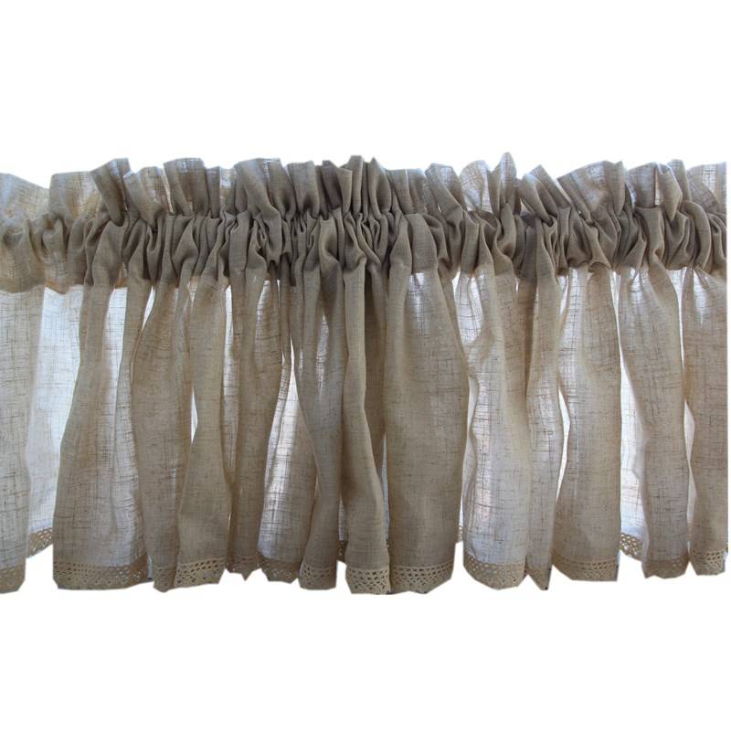 Can customize the linen small curtain rural rural rural short curtain balcony semi -curtain door curtain separation from punching