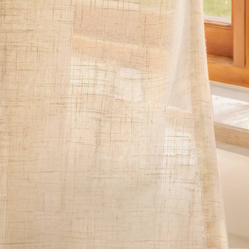 Half -shading linen -linked hook perforated curtains