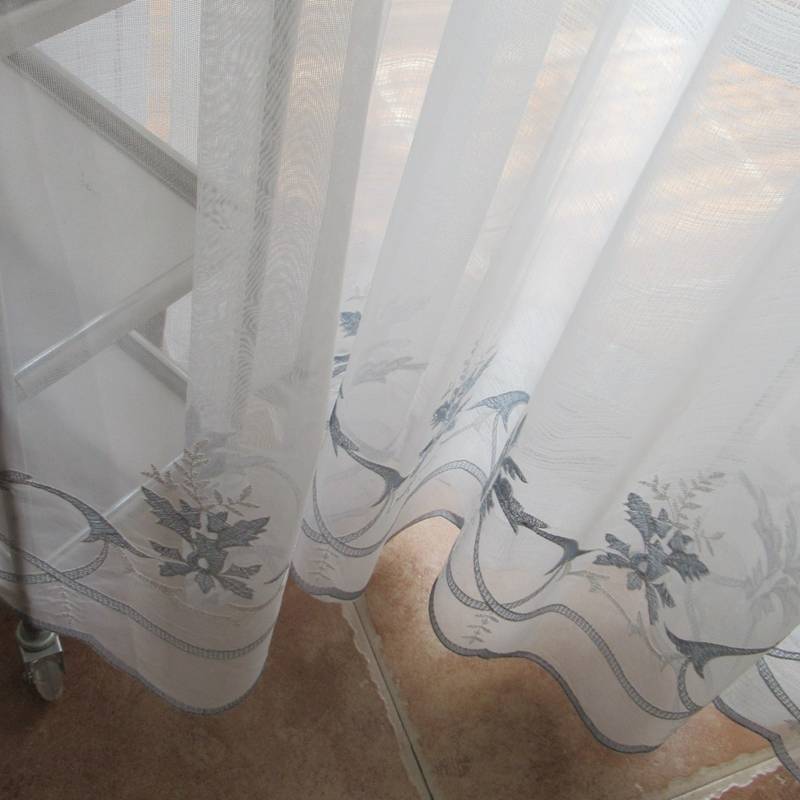 Exit finished window screen special offer white embroidery embroidery beautiful screen curtain living room balcony bedroom bay window