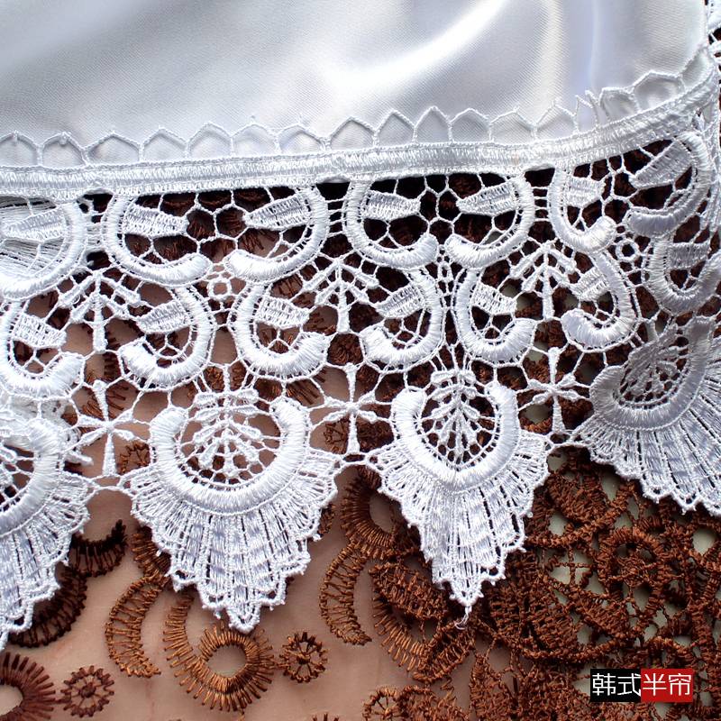 Japanese and Korean -style water -soluble coffee curtain half curtain curtain curtain fabric glamor half curtain white bedroom kitchen curtain