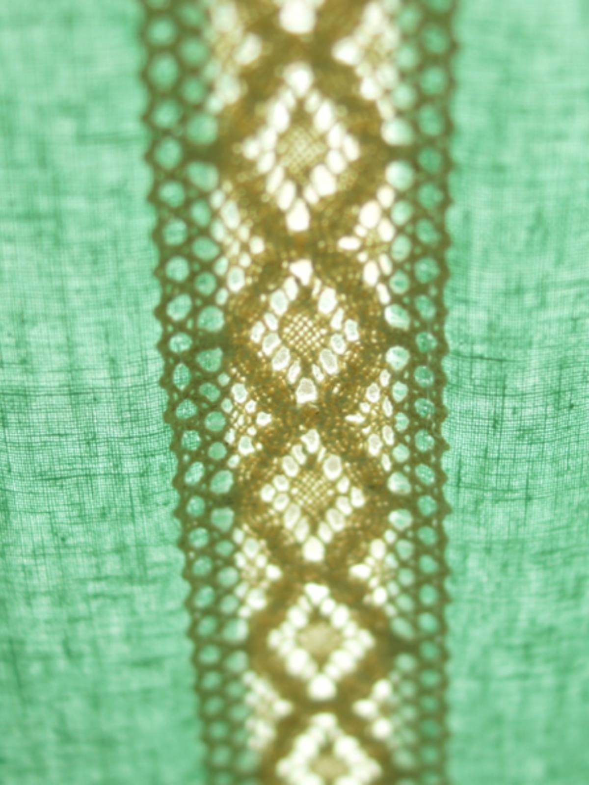 Japanese style style art fan blue -green pure cotton linen curtain