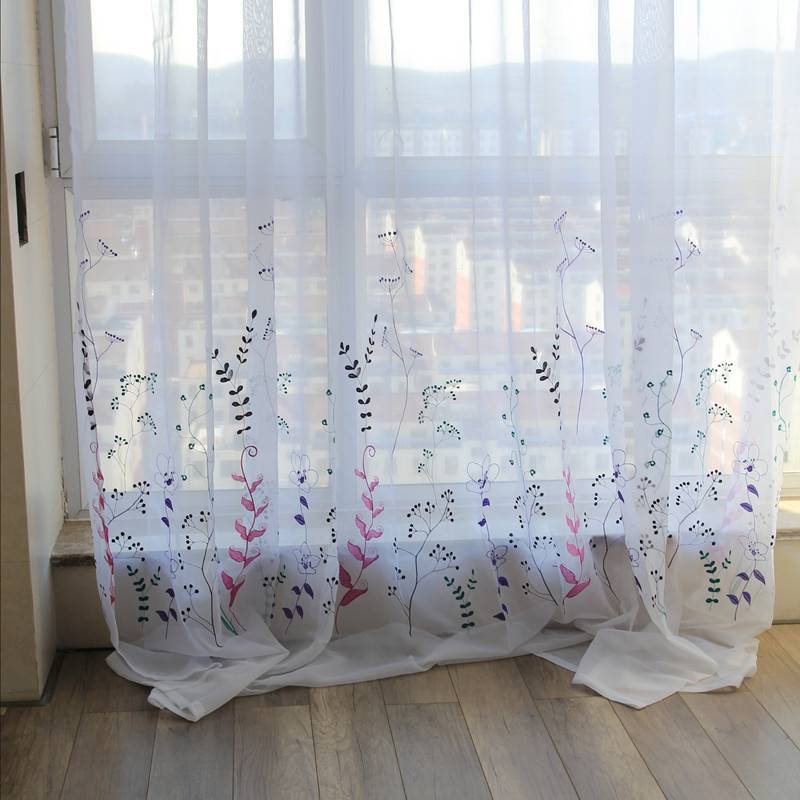 Embroidered embroidered curtain screen curtain screen screen bedroom bedroom bay curtain light transmittance can customize finished products link