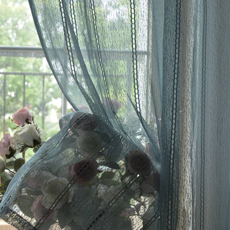 Korean style ink green sunscreen study finished curtain