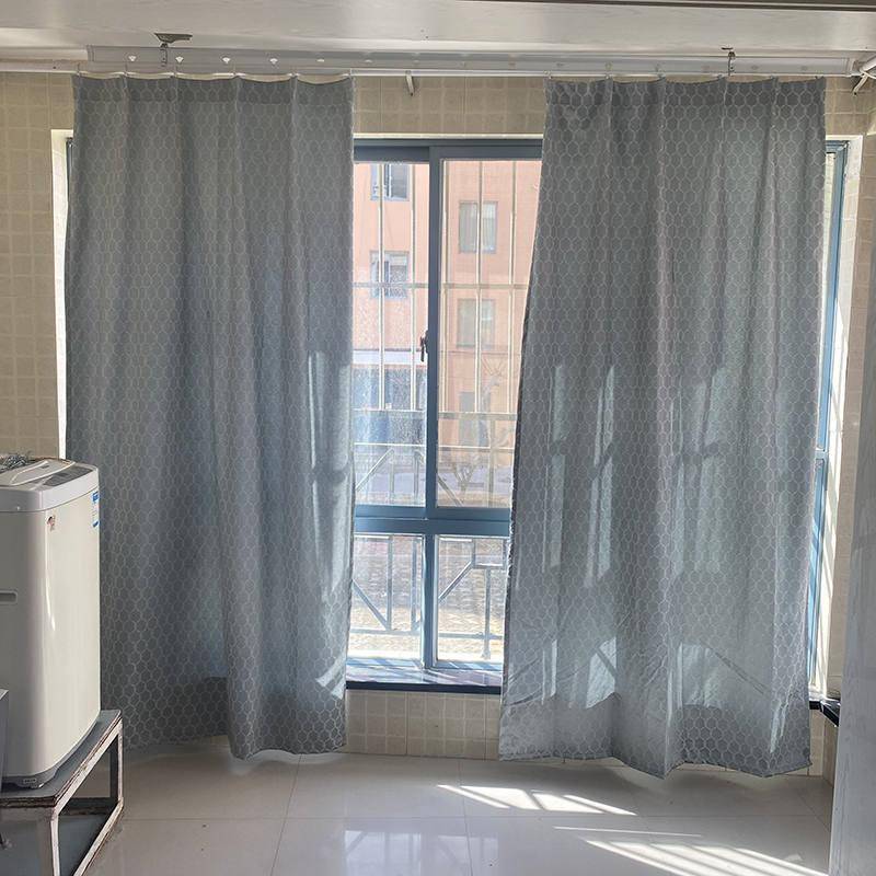 Treatment of exported single finished curtains, half -shading linked hook -type bedroom balcony living room floating curtains special price