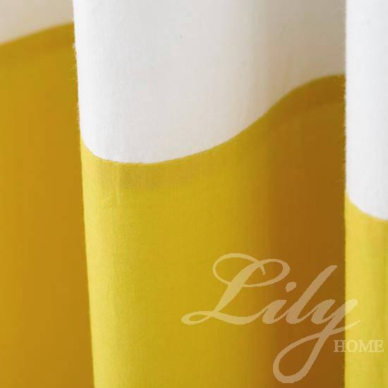 Minimal Jwan, pure cotton yellow white white splicing living room bedroom curtain British export original single can be customized