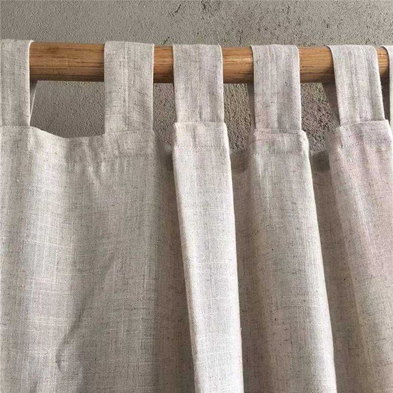 Custom linen curtain suspended bay window bedroom Simple and modern Nordic style