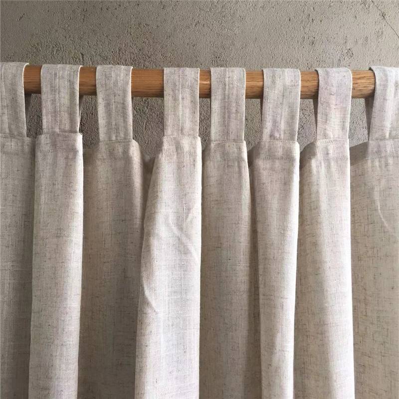 Custom linen curtain suspended bay window bedroom Simple and modern Nordic style