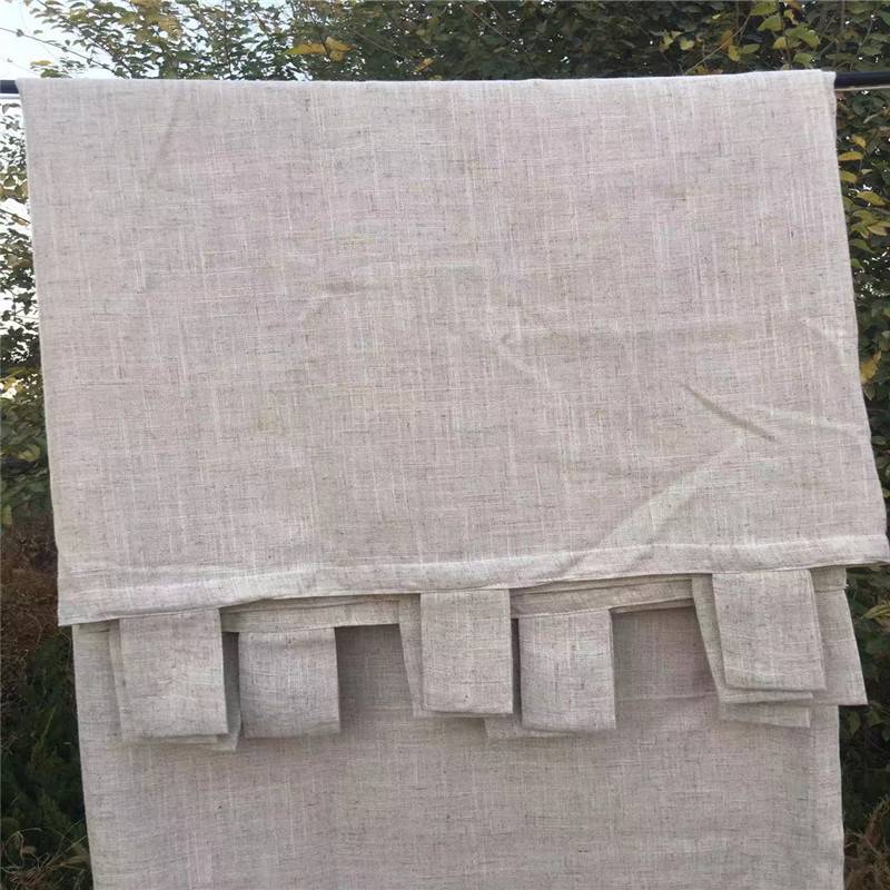 Custom linen curtain suspended bay window bedroom Simple and modern Nordic style