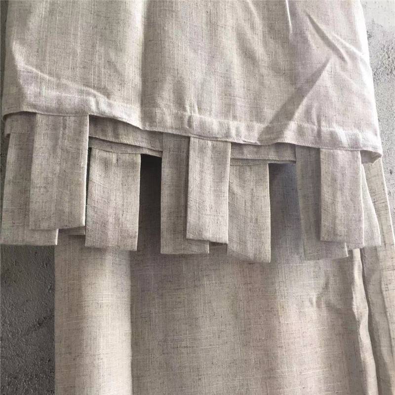 Custom linen curtain suspended bay window bedroom Simple and modern Nordic style