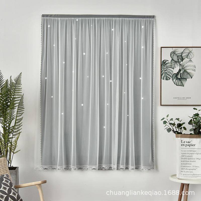 Cross -border children's room hollow stars decorative curtains Simple punch -free magic sticker finished product self -viscosity customization