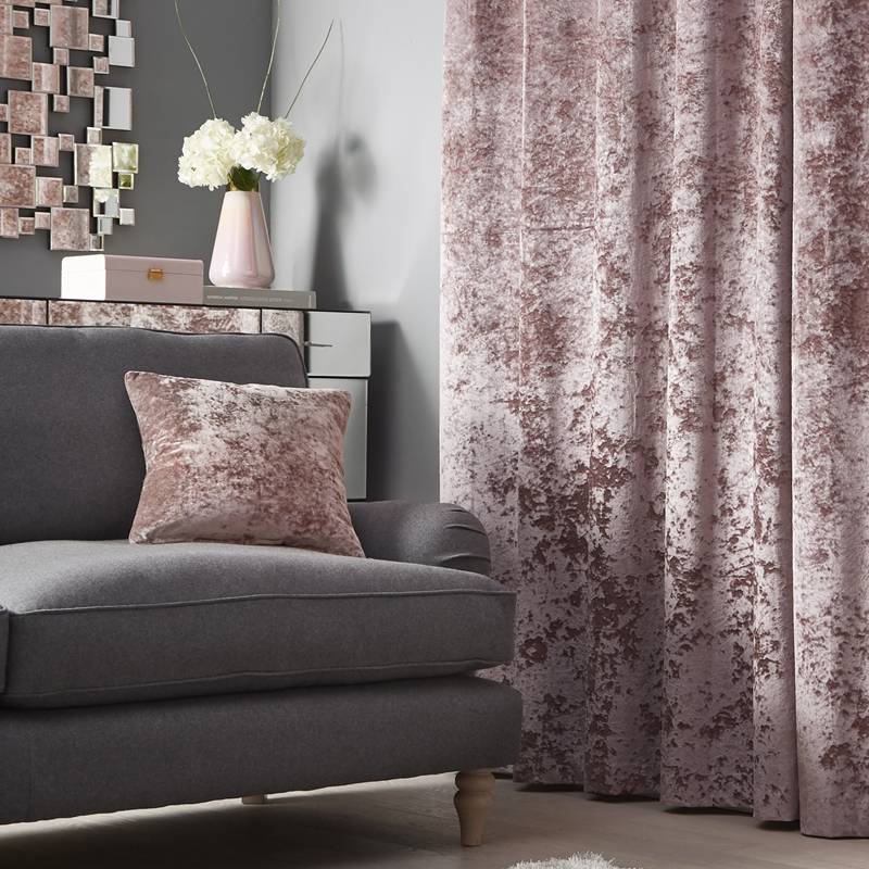 Export pink ice flower velvet finished curtain custom high -end luxury velvet cloth living room bedroom room room