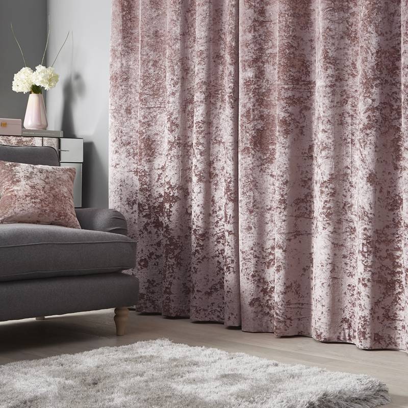 Export pink ice flower velvet finished curtain custom high -end luxury velvet cloth living room bedroom room room
