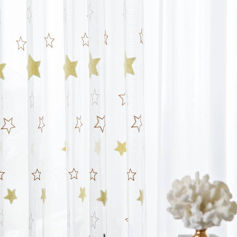 French cross -border curtain screen curtain high -level sensor screen light transparent light transmittance