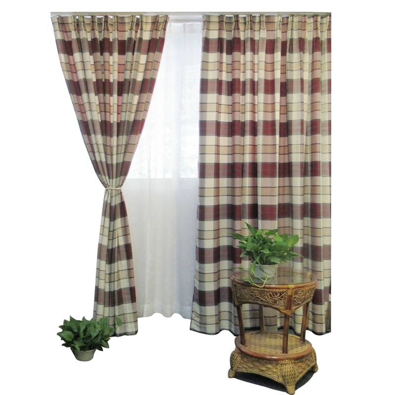 2 pieces of export tail single curtain red plaid curtain