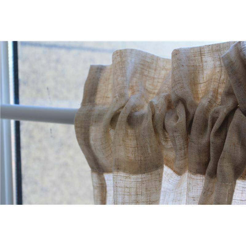 Can customize the linen small curtain rural rural rural short curtain balcony semi -curtain door curtain separation from punching