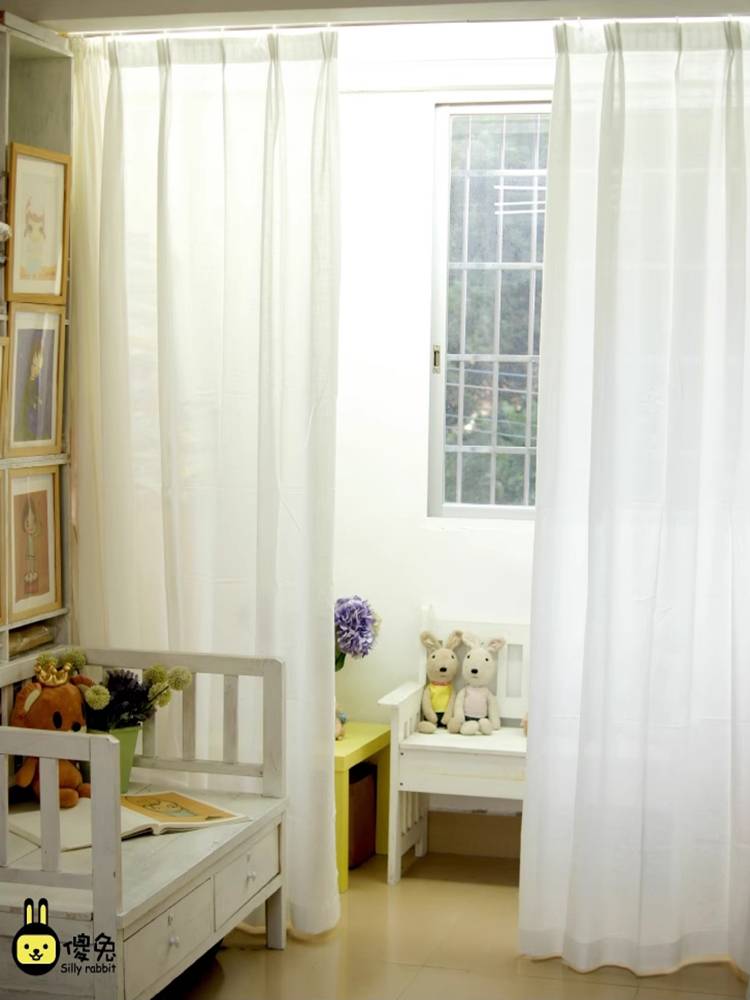 Cotton cloth living room bedroom Japanese style wind light light curtain