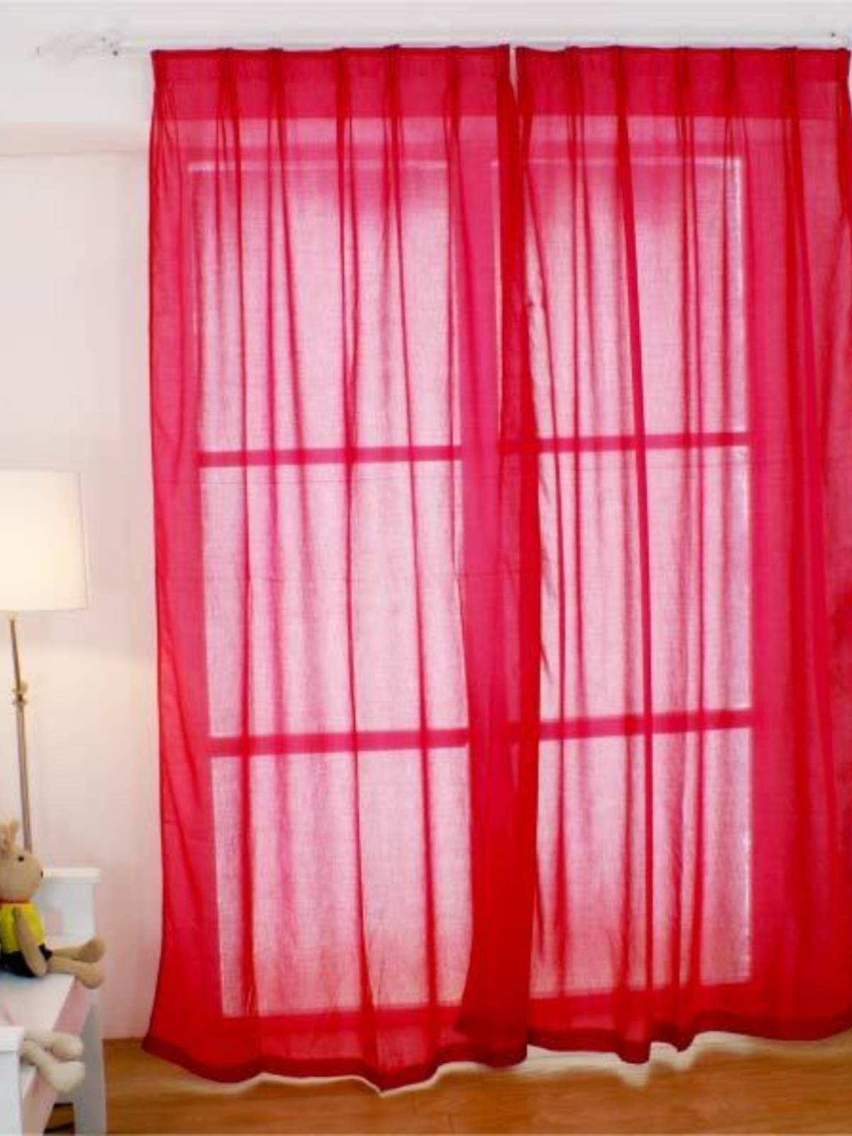Chinese style big red finished wedding room girl curtain