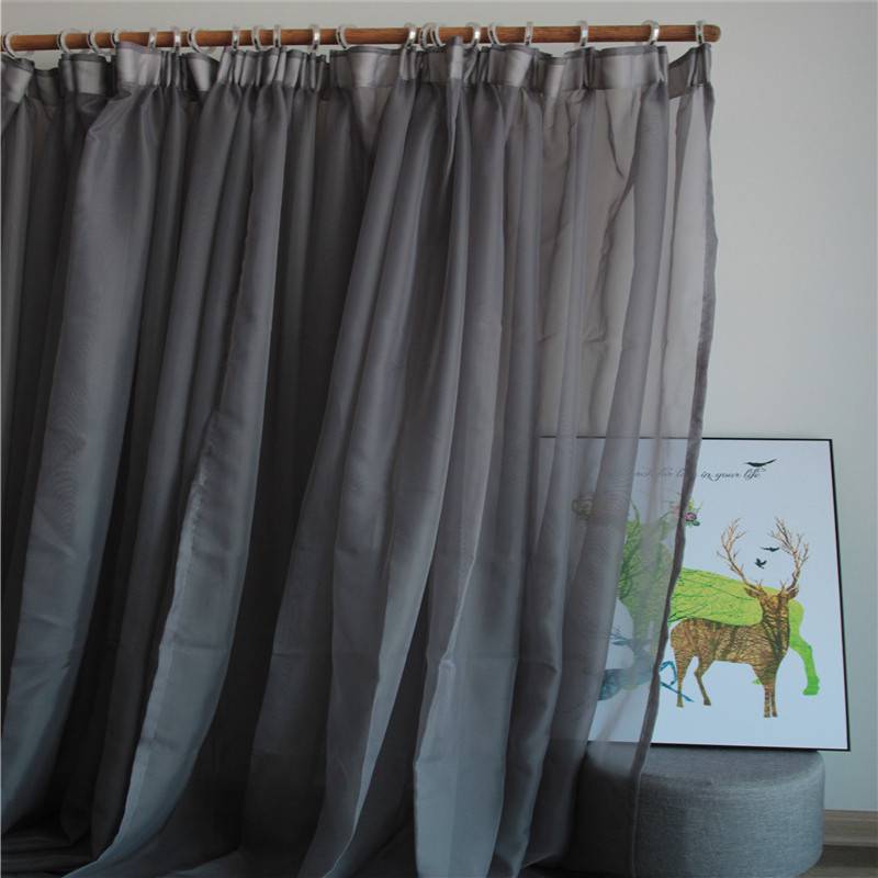 Warehouse finished product linked gray pure color curtain screen curtain special price landing bedroom balcony bay window study simple